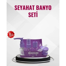 Resim Renklime Seyahat Boy Banyo Seti 5’li Mini Şişe ve Krem Kutusu Çantalı 