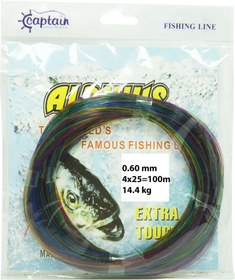 Resim Captain Alpinus Poşet Misina 4x25 Bağlantılı 100mt Ebruli - Standart / 0.70 MM 
