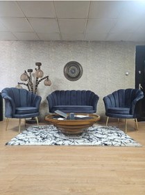 Resim Zafir İstiridye Takım Gold Kaplama Sivriltme Ayak Çay Seti Koltuk Takımı Füme 