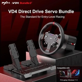 Resim Pxn Vd4 Bundle F Direct Drive Direksiyon Seti | 4 Nm Sabit Tork Gücü | W As Simit ve Hall-Effect Pedal Dahil | Pc Uyumlu Sim Racing 