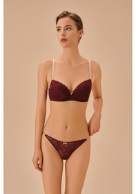 Resim Suwen Amber Detaylı Slip Külot St4365601d020 Bordo 