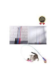 Resim Özel Üretim Bükülebilir Elastik Çanlı Eğlenceli Teleskopik Zilli Tüylü Kedi Oyuncağı Oyun Oltası 