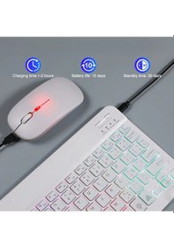 Resim Bluetooth Klavye Mouse Seti Rgb Aydınlatmalı Kablosuz Şarjlı Klavye Mouse Seti - Türkçe Q Optik 