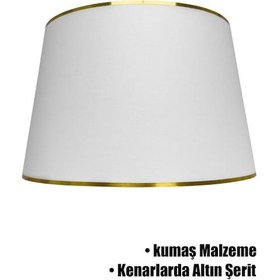 Resim Beyaz Gold Şeritli Lambader Şapkası Beyaz 