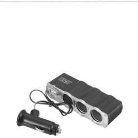 Resim Carub Çakmak Soketi 12V Kablolu 3Lü+ USB 