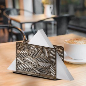 Resim BK Kişiye Özel Yaprak Tasarımlı Ahşap Peçetelik - 5 