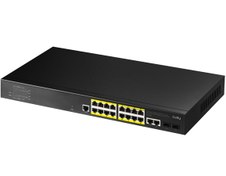 Resim Cudy GS2018PS2 2SFP,2Uplink,1Consol,16 Port L2 Yönetilebilir Gigabit Metal Switch Siyah 