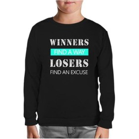 Resim Winners Find A Way Siyah Çocuk Sweatshirt Siyah 