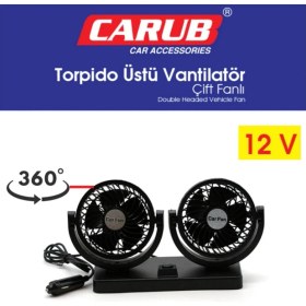 Resim Gözpar Oto Carub Vantilatör 12V Torpido Üstü Iki Fan Ayarlı 6400607 