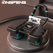 Resim Otomatik Geri Tepme Özellikli Lingpeng Akıllı Ab Roller - 4 Tekerlekli Çekirdek Güç Antrenörü & Dirsek Destek Ped, Dayanıklı PP/TPE Malzeme, Evde Fitness İçin İdeal, Lingpeng 