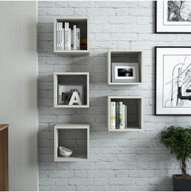 Resim Variant Mobilya Box Duvar Rafı Kitaplık Krem 