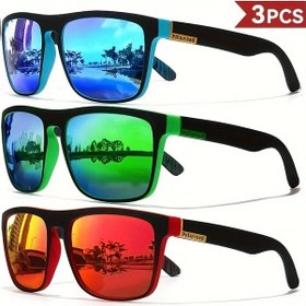 Resim Vıgnyburke 3'lü Kare Polarize Gözlük - Erkek/kadın Spor,sürüş,tatilkırmızı51gri Gri 