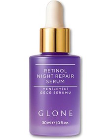 Resim Glone Retinol Yenileyici Gece Serumu 30ml Retinol, Niacinamide & Hyaluronik Asit İçeren Anti-aging Serum 