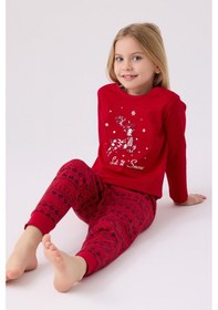 Resim Arnetta Kız Çocuk Kırmızı Pijama Takımı 5274-45479 Kırmızı 