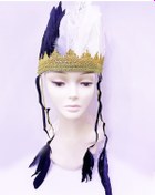 Resim Siyah Beyaz Renk Tüylü Kızılderili Başlığı | Beşiktaş Taraftar Başlığı 