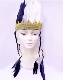 Resim Siyah Beyaz Renk Tüylü Kızılderili Başlığı | Beşiktaş Taraftar Başlığı 