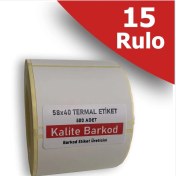 Resim Kalite Barkod 58X40 Termal Terazi Etiketi | 15 Rulo Barkod Etiketi 