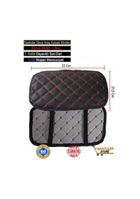 Resim Bmw X3 Deri Oto Kolçak Kılıfı Örtüsü Capitone Süngerli Kırmızı Nakışlı-37 