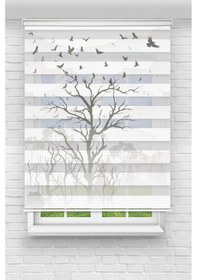 Resim Perdecizade Enxboy Kuşlar Ve Ağaç Dijital Baskılı Zebra Perde-cocuk Odası-stor Perde Pz-773 Renkli 