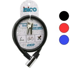 Resim Timion Anahtarlı Metal Kafa Bisiklet Kilit Çelik Tel Siyah Şeffaf Kılıf 12MMX80CM (5148) 