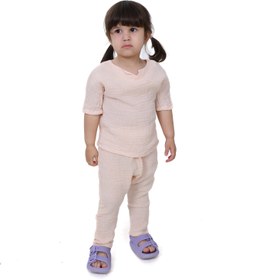 Resim Çift Kat Müslin Şalvar Pantolon | %100 Pamuk - Somon / 1-2 yaş 