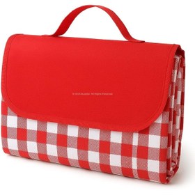 Resim Hype Store Busstier Piknik Örtüsü 205×160 cm, Su Geçirmez Kareli Tasarım, Kolay Temizlenebilir, Katlanabilir Po 