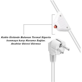 Resim Tc-21564 6 Lı 1.5 Metre Kablolu 4 Usb Li Type-c 3000w 16ah Akım Korumalı Priz Beyaz-6 