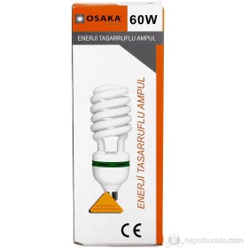 Resim Osaka Light Osakalight 60W Enerji Tasarruflu Spiral Ampul E27 Beyaz 