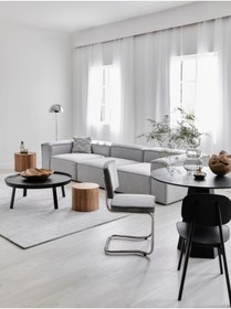 Resim Mobilya Depom Mode Soft Üçlü Kanepe Koltuk 3 Modül Gri Keten Kumaş (dairenize Teslim) 