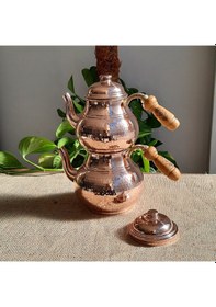 Resim 1 mm Kalın Middle Dövme Bakır Çaydanlık 