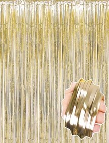 Resim Mat Altın Püsküllü Kapı Perdesi - Parti, Bekarlığa Veda, Doğum Günü 1x2 m (5122) 