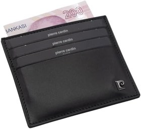 Resim Pierre Cardin Siyah Deri Unisex Outlet Kredi Kartlık 042A55 (Siyah) 