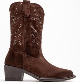 Resim Ataköy Ayakkabı KADIN DERİ WESTERN ÇİZME KAHVE SUET 