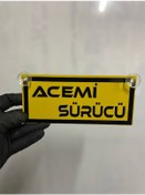 Resim Sarı Renk Üzeri Siyah Renk Acemi Sürücü Yazılı Vantuzlu Cam Süsü 