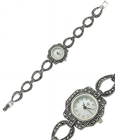 Resim Silverplus Gümüş Markazit Taşlı Saat 