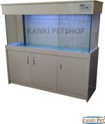 Resim Kanki Pet 150 CM Mobilyalı Sumplı Lüks Akvaryum Kumandalı Led 