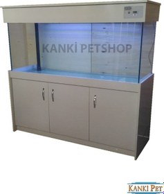 Resim Kanki Pet 150 CM Mobilyalı Sumplı Lüks Akvaryum Kumandalı Led 
