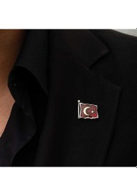 Resim Hk Gümüş Rozet Türk Bayrağı Gümüş Takı Hediyelik Ürünler-201419 Çok Renkli 