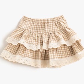 Resim Kız Bebek Mini Etek Fırfırlı Katlı Fisto İşleme Detaylı Beli Lastikli 