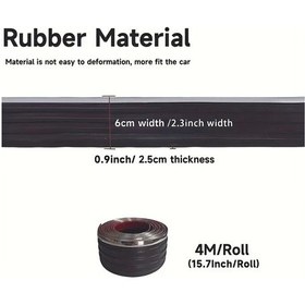 Resim Meridiangoods Universal Siyah Gümüş Kenar 157.48inch Kapı Eşiği Koruyucu Çizilme Önleyici Yan Etek Dekoratif Şerit 