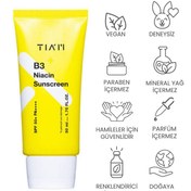 Resim Tiam b3 niacin sunscreen spf50+ pa++++ leke karşıtı güneş kremi 50ml 