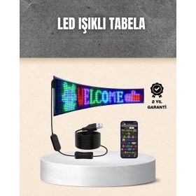 Resim MidasTech Rgb Kayar Yazılı LED Reklam Ekranı - USB Bağlantılı Esnek Tasarım Midiastech 