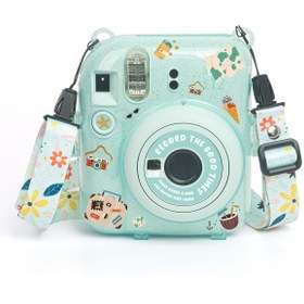 Resim Fujifilm Instax Mini 12 Yeşil Fotoğraf Makinesi - 10'lu Film - Kıskaçlı Resim Standı ve Simli Pleksi 