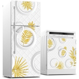 Resim Buzdolabı Ve Bulaşık Makinası Beyaz Eşya Sticker Kaplama 3D Altın (540887387) 