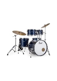 Resim Pearl Rs505bc/c743 Roadshow Royal Blue Metallic 5 Parça 20b/10t/12t/14f/14s Aksamlı Ve Zilli Akustik Davul Seti 