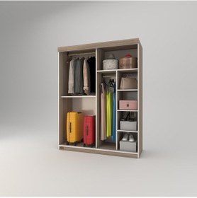 Resim Kenzlife Gardırop Sürgülü Kapaklı Kapılı 140 Papatya Crd Aynalı Gardolap Dolap 