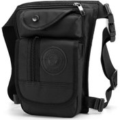 Resim Tcherchı Erkekler Ve Kadınlar İçin Taktik Kanvas Bırak Bacak Çantası Siyah 