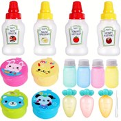 Resim 16 adet Bento için Japon Tarzı Salata Sıkacağı ve Ketchup Dağıtıcıları ile Mini Taşınabilir Sos Kapları, Renkler Rastgele 