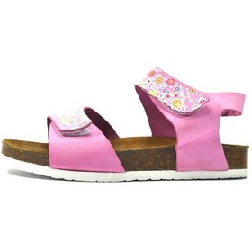 Resim Bayrak 1051 Hakiki Deri Nubuk Pembe Ortopedik Günlük Kız Sandalet Pudra 