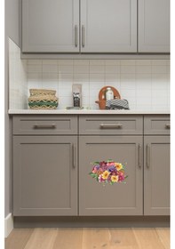 Resim Sulu Boya Renkli Güller Klozet Kapağı Ve Banyo Sticker 